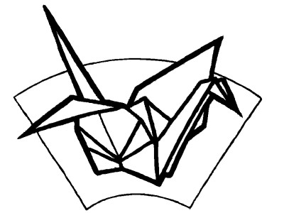 Japanese origami crane coloring page