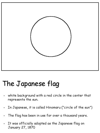 flag of Japan coloring page