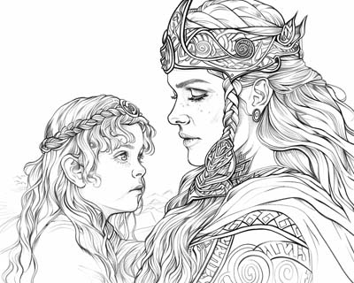 Baldur and Frigg coloring page