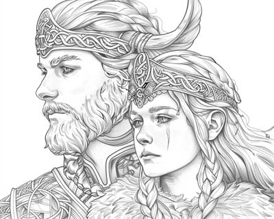 Baldur and Frigg coloring page