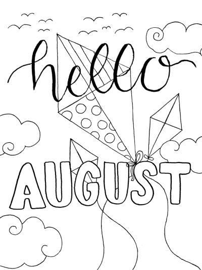 summer august coloring page