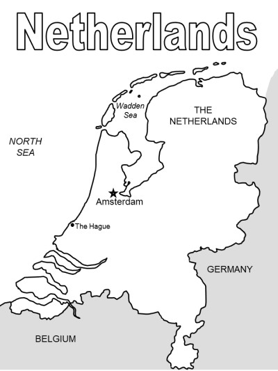 netherlands map coloring page