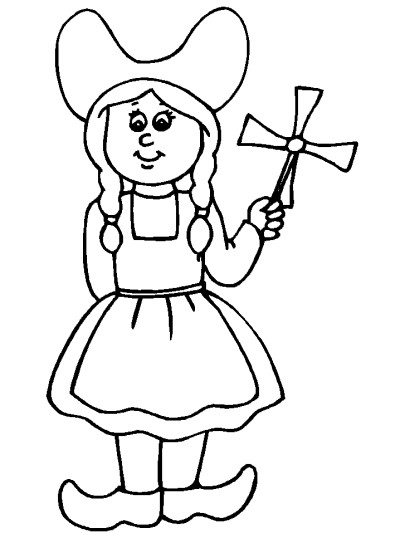 Dutch girl coloring page