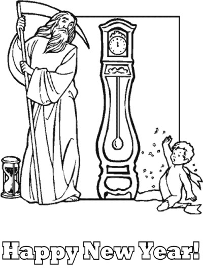 New Year's coloring page