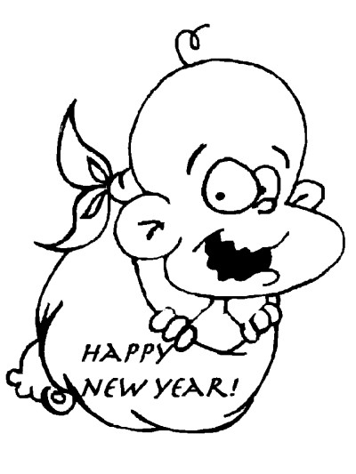 New Year's coloring page