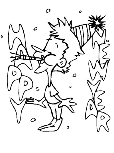 New Year's coloring page