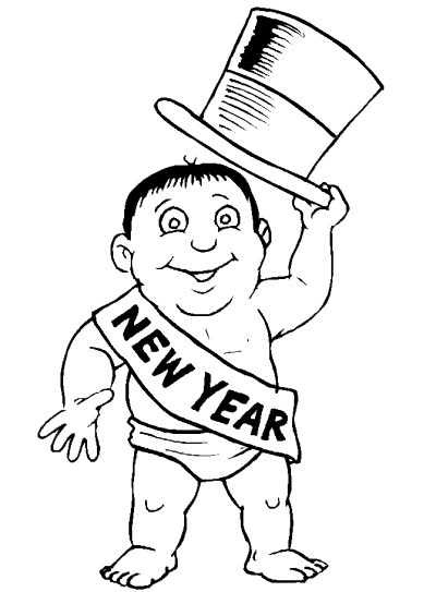 New Year's coloring page