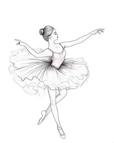realistic ballerina coloring pages