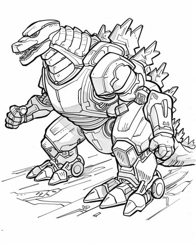 mechagodzilla coloring page