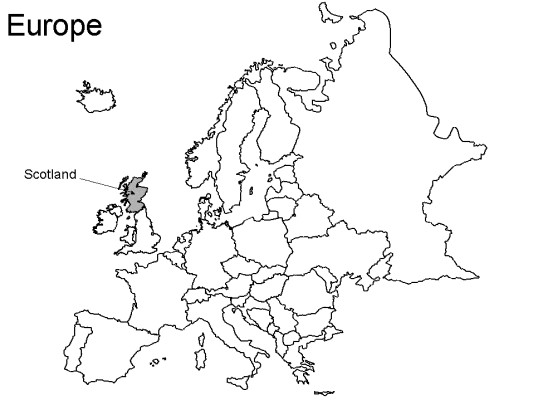 Scotland in Europe map coloring page