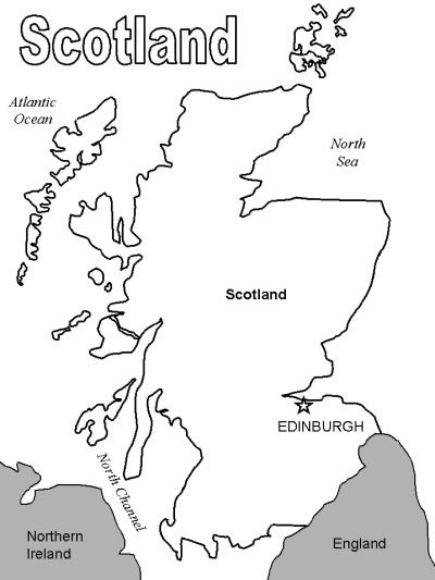 map of Scotland coloring page