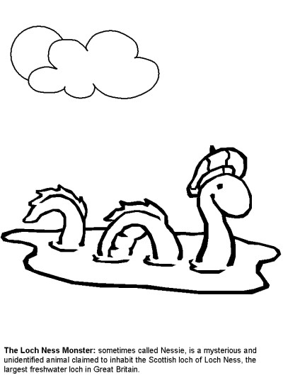 monsters and creatures - Loch Ness monster coloring page