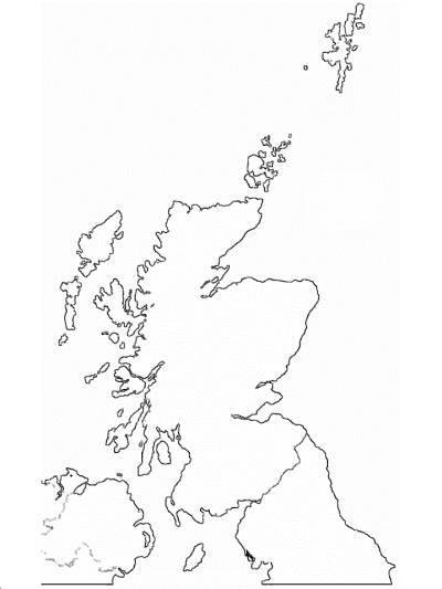 blank map of Scotland coloring page