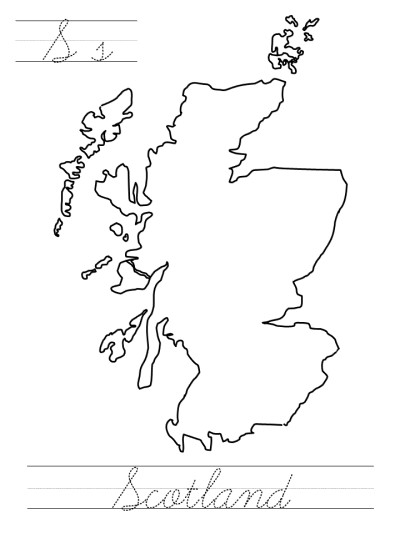 map of Scotland coloring page