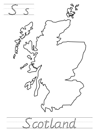 map of Scotland coloring page