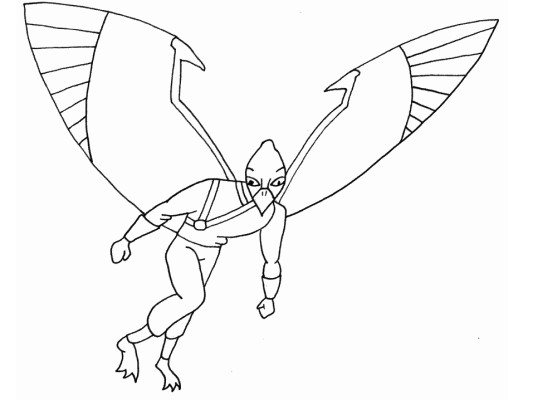 flying alien coloring page