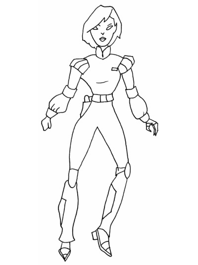 alien girl coloring page