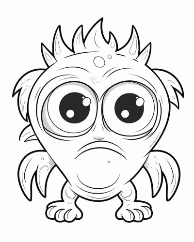 grumpy alien coloring page