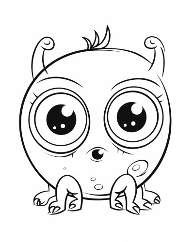 silly alien coloring page
