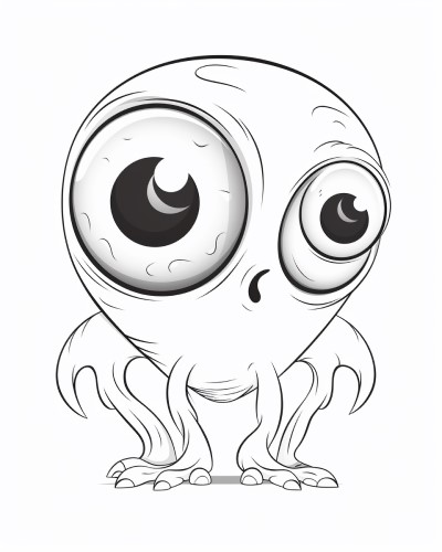 weird alien coloring page