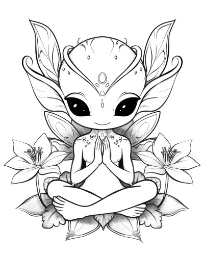 alien fairy coloring page