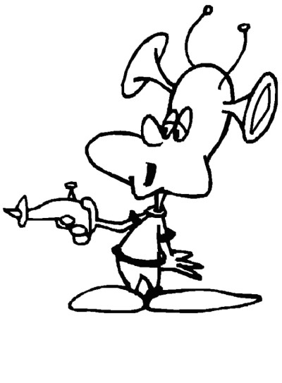 space alien coloring page