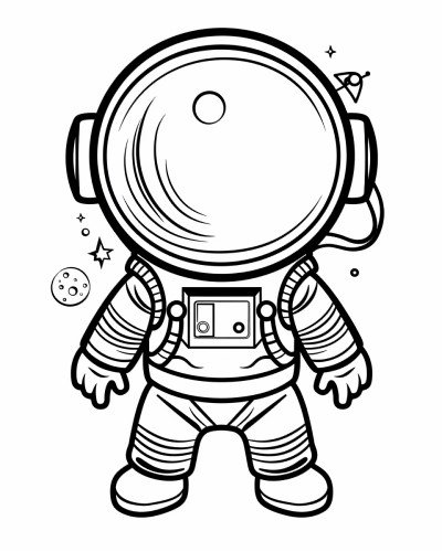 astronaut in a space suit coloring page