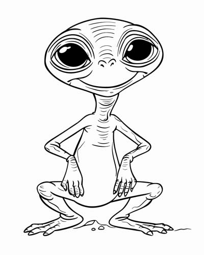 reptilian alien coloring page