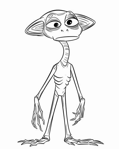 reptilian alien coloring page