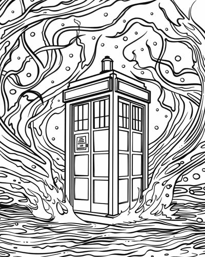 tardis coloring page