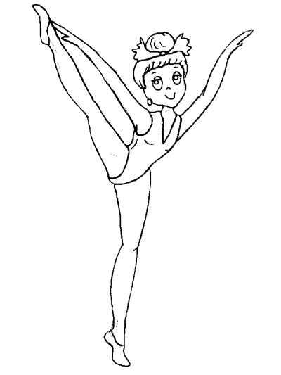 Ballet dancing coloring page
