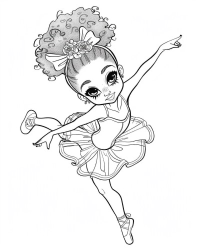 African American ballerina coloring page