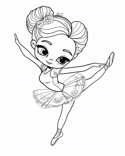cute ballerina coloring page