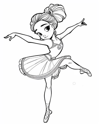 cute ballerina coloring page