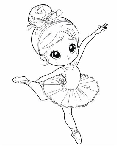 cute ballerina coloring page