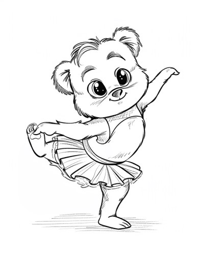 cute ballerina bear coloring pages