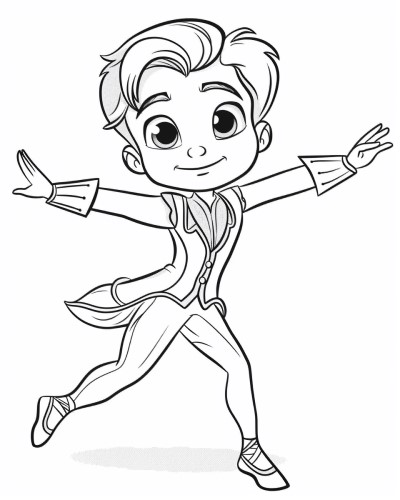 Boy ballet dancer coloring page