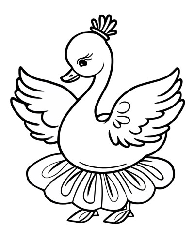 ballerina swan coloring page