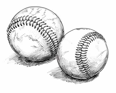 baseballs coloring page