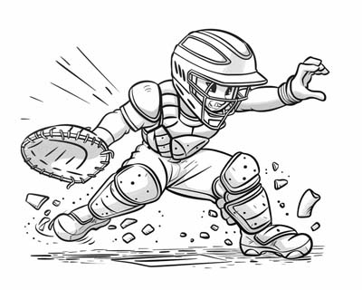catcher coloring page