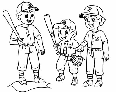 baseball team coloring page