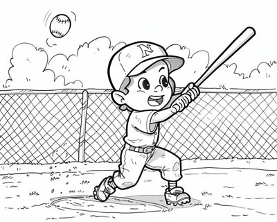 baseball player coloring page