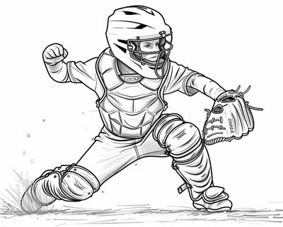 baseball coloring page