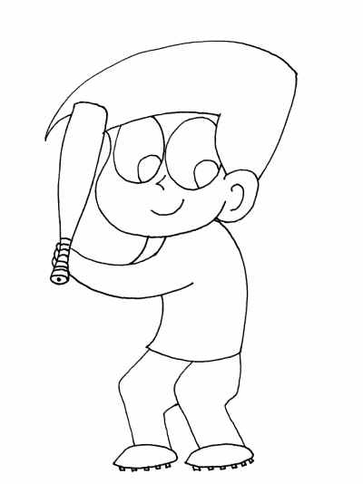Baseball Boy coloring page