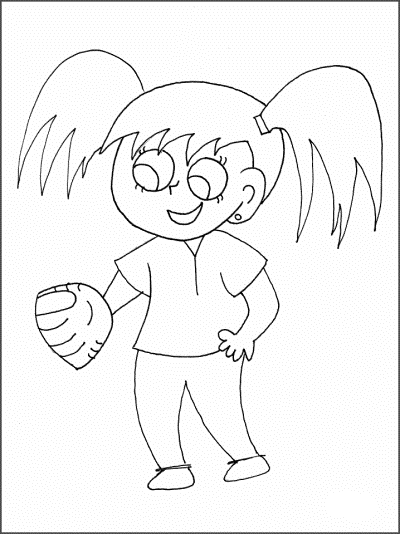 Baseball Girl coloring page