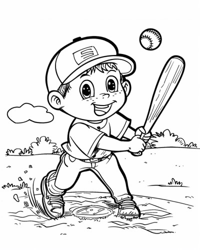 baseball player coloring page