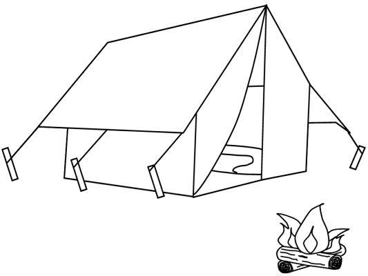summer camping coloring page