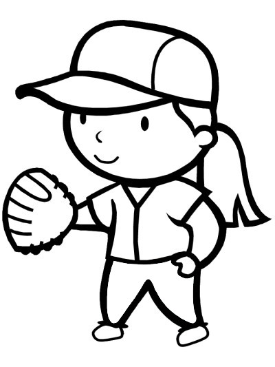 Summer Softball Coloring Page