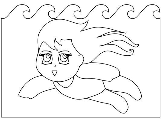 summer swimming Coloring Page