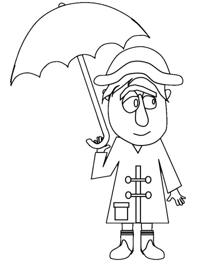rain gear coloring page